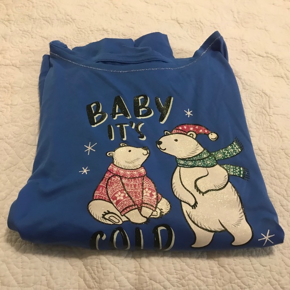 Cute Secret Treasures long sleeved blue crewneck polar bear top (2X) - Picture 12 of 12